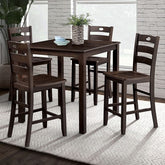 Lubbock 5 Pc. Counter Ht. Table Set Model Fm3419Ex-Pt-5Pk-Chair By Furniture Of America